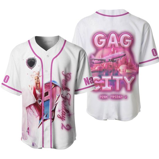 Custom Nicki Minaj Gag City Pink Friday 2 Baseball Jersey