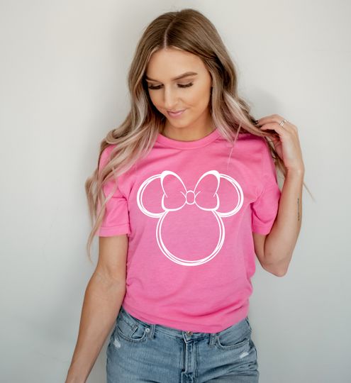 Scribble Minnie Unisex T Shirt- Disney Trip Matching Shirts - Minnie Mouse T Shirt - Valentine's Day