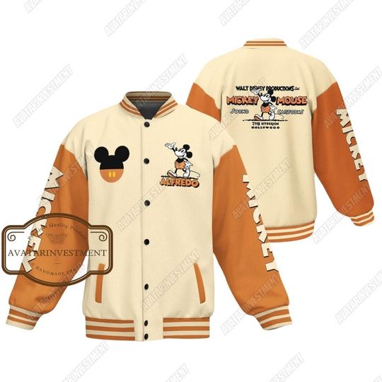 Custom Mickey Baseball Jacket, Mickey Mouse Jacket, Mickey Jacket, Disney Baseball Jacket, Disney Mickey Jacket, Mickey Baseball Jacket