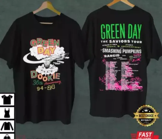 Green Day 30th Annivesary The Saviors 2024 Tour T-Shirt
