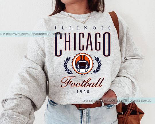 Chicago Football Vintage Sweatshirt,Retro Chicago Bear Football Sweatshirt , Chicago Bear Fan Gift , Sunday Football