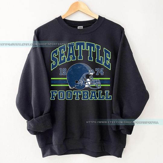 Discover Seattle Football Vintage Sweatshirt,Seattle Seahawk Football Crewneck Sweatshirt, Seahawk Fan Gift, Retro Seattle Football