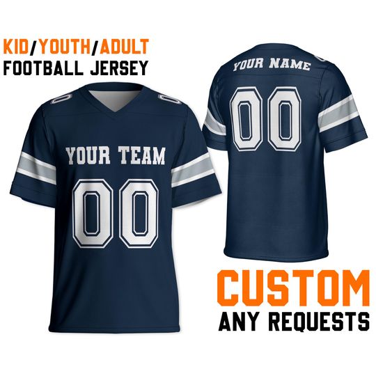 Discover Personalize Football Team Vintage Awesome DC Jersey, Unisex Football Jersey, Team Name & Number Jersey, Navy Football Jersey Gift Friends