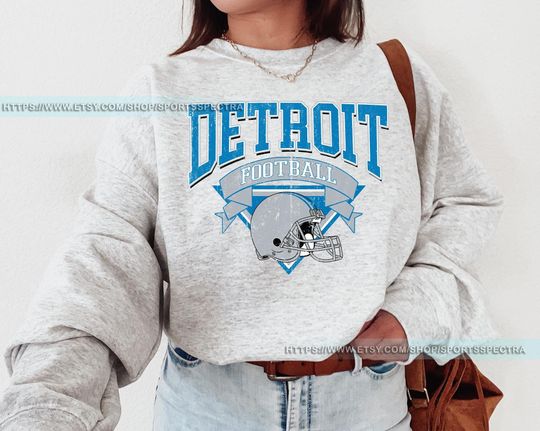 Discover Detroit Football Vintage Sweatshirt, Detroit Lion Football Tee, Detroit Football Shirt, Detroit Lion Sweater, Sunday Football