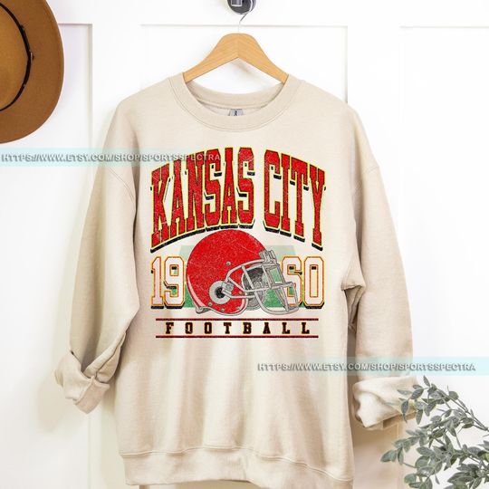 Discover Kansas City Football Vintage Sweatshirt, Kansas City Football Crewneck, Football Sweatshirt, Kansas City Fan Gifts