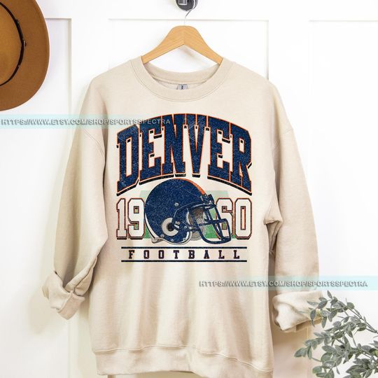 Discover Denver Football Vintage Style Sweatshirt,Retro Denver Football Crewneck Shirt,Denver Footbal Fans Gift Sweater,Sunday Football