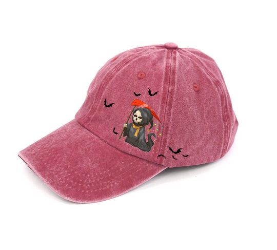 Discover Cute Grim Reaper Embroidered Hat / Embroidered Halloween Hat