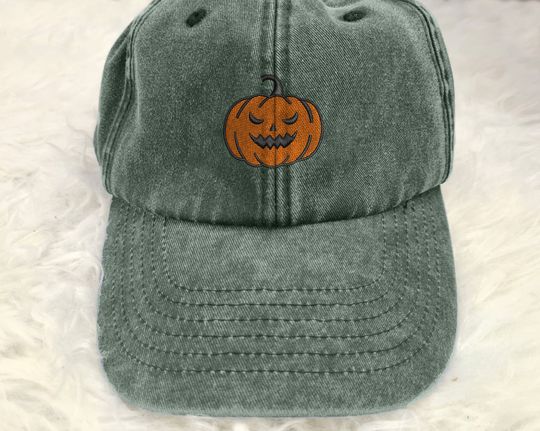 Discover Spooky Season Embroidered Halloween Hat, Ghost Pumpkin Gothic Vintage Baseball Cap