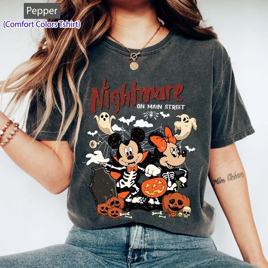 Discover Comfort Colors Disneyland Halloween Nightmare Shirt, Mickey Minnie Halloween Shirt, Vintage Disneyworld Halloween Shirt, Mickey Not So Scary