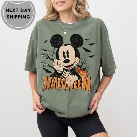Discover Custom Halloween Comfort Colors T-Shirt,Mickey Shirt,Fall Season,Pumpkin Season, Funny Halloween Mickey Mouse Shirt