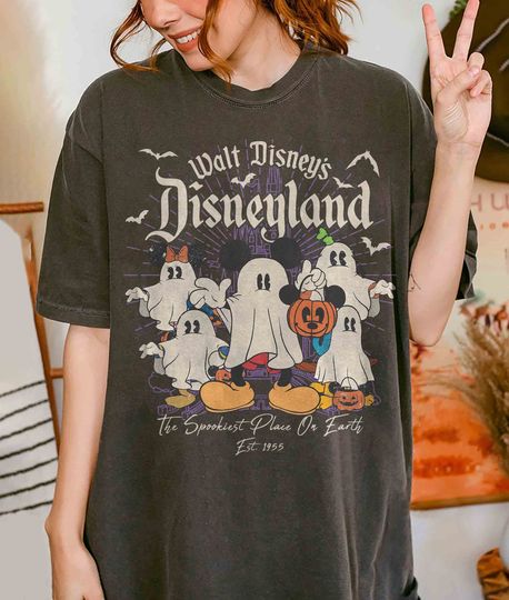 Discover Retro Walt Disney's Disneyland Halloween Shirt, Mickey Ghost Shirt, Mickey and Friends Halloween Shirt, Halloween Party Shirt,Halloween Gift