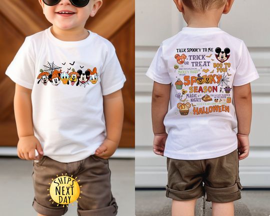 Discover Talk Spooky To Me Front and Back Kids Shirt, Mickey and Friends Halloween Toddler Shirt,Spooky Disney
