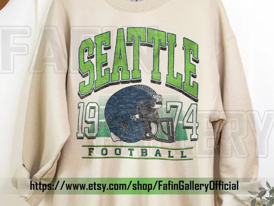 Discover Seattle Football Sweatshirt | Vintage Style Seattle Football Crewneck | Football Sweatshirt | Seattle Sweatshirt