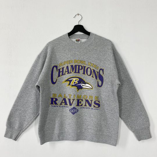 Vintage Baltimore Ravens Sweatshirt Baltimore Ravens Crewneck Ravens Sweater Pullover Sportswear football Baltimore Ravens Print Logo Medium