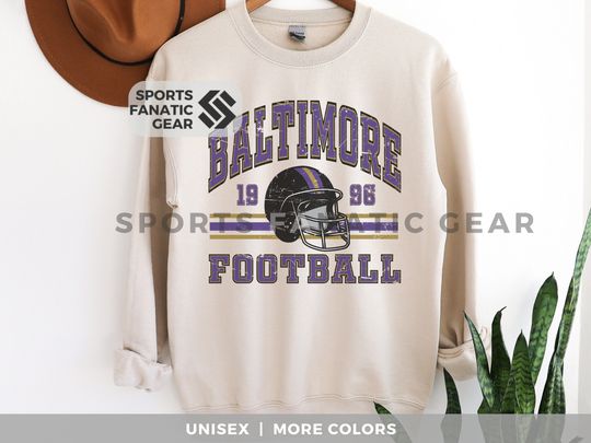 Discover Baltimore Football Crewneck Sweatshirt, Trendy Vintage Style Football Shirt for Game Day