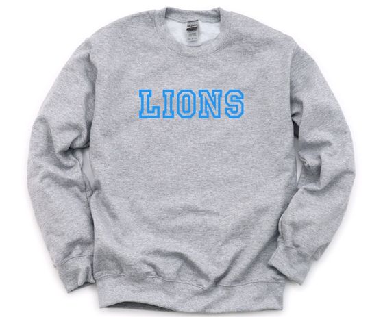 Discover Lions Toddler Crewneck Sweatshirt, School Pullover, Lion Youth Spirit Wear, Football Sweatshirts, Team Mascot Sweater