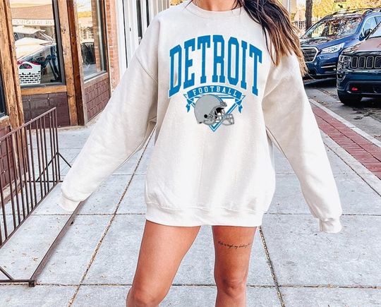 Discover Vintage Detroit Football Crewneck Sweatshirt / T-Shirt, Lions Sweatshirt