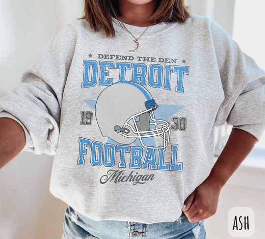 Detroit Football Sweatshirt | Lions Football Crewneck | Michigan Fan Pullover | Detroit Football Shirt | Sunday Football Tshirt