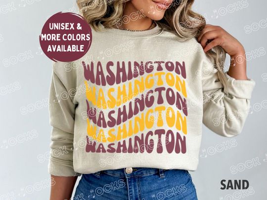 Retro Washington Commanders Football Crewneck, Groovy Washington Commanders Football Sweatshirt, Commanders Sweatshirt