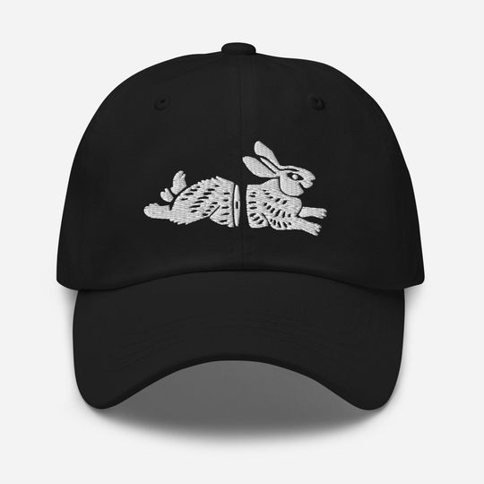 Discover Rabbit Embroidered Dad Hat, Tattoo Clothing, Baseball Hat, Traditional Tattoo Flash