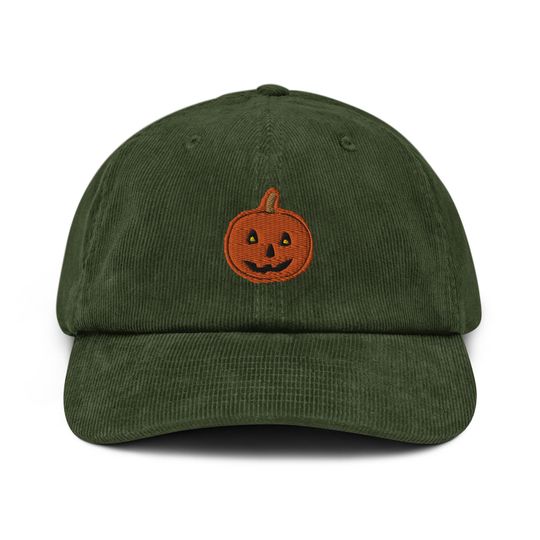 Discover Limited Corduroy Jack-O-Lantern // Embroidered cap