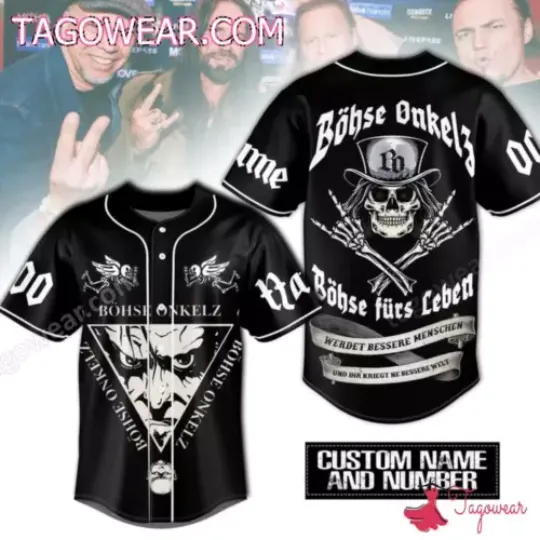 Discover Personalized Bohse Onkelz Bohse Furs Leben 3D Baseball Jersey