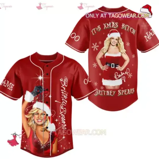 Discover Personalized Britney Spears It’s Xmas Bitch 3D Baseball Jersey
