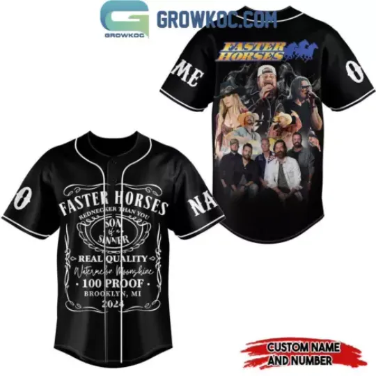 Discover Faster Horses Real Quality 100 Proof 2024 Personalized Baseball Jersey