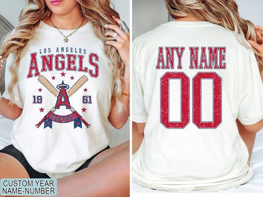 Discover Custom Los Angeles Baseball tshirt, Personalized Name and Number tshirt, Game Day Baseball Shirt, Vintage Los Angeles EST 1961 tshirt