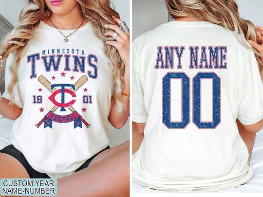 Custom Minnesota Baseball tshirt, Personalized Name and Number tshirt, Game Day Baseball Shirt, Vintage Minnesota EST 1901 tshirt