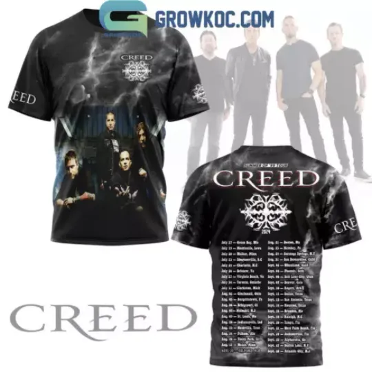 Discover Creed Summer Of ’99 Tour 2024 Schedule Fan T-Shirt