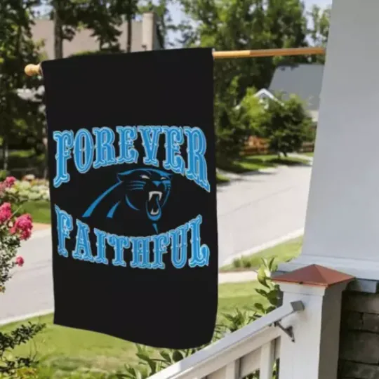 Forever Faithful Carolina Panthers Flag Decoration | Home Docor | Outdoor Flag | American Football Gift