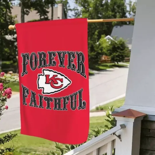 Forever Faithful Kansas City Chiefs Garden Flag 2-sided Flag Decoration | Home Docor | Outdoor Flag | American Football Gift