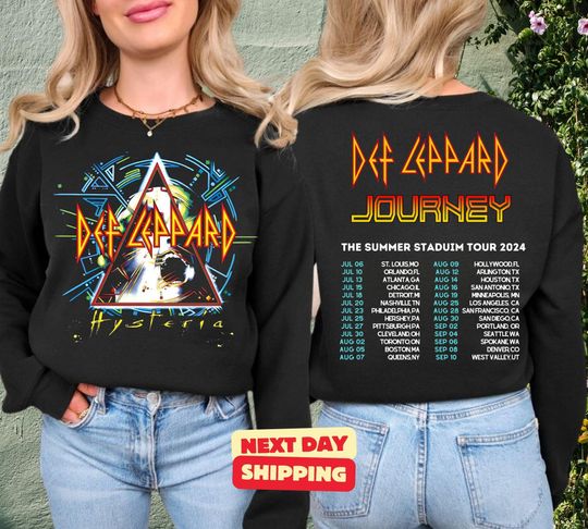 Def-Leppard And Journey Summer Stadium Tour 2024 Sweatshirt, Journey Tour Hoodie, Def Leppard Sweater, Rock Music, Journey Fan Gift Merch