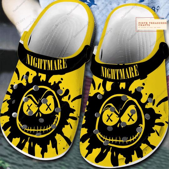 Jack Skellington Clogs, Disneyland Trip Men Shoes, Nightmare Christmas Shoes, Halloween Disneyland Sandals, Skellington Summer Shoes