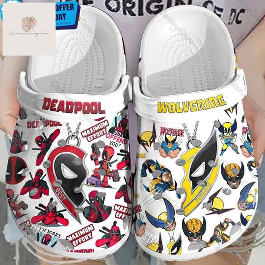Deadpool And Wolverine Clogs, Deadpool Shoes, Deadpool Sandals, Wolverine Shoes, Wolverine Sandals, Disney Movie Shoes,Best Friend Gift