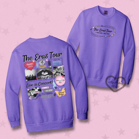 singapore night 1 retro pullover | comfort colors  | tour | female rage | merch | eras | mirrorball | it was rare | sweater | in my era