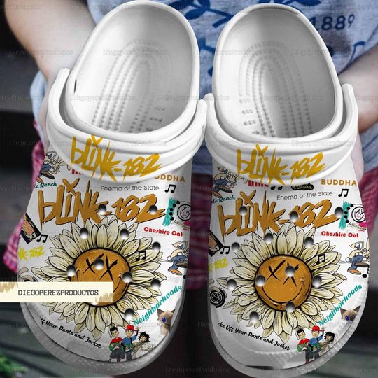 B182 Clogs, B182 Tour 2024 Shoes, B182 Band Women Shoes, Vintage Arrow Smiley Face Sandals, B182 Merch