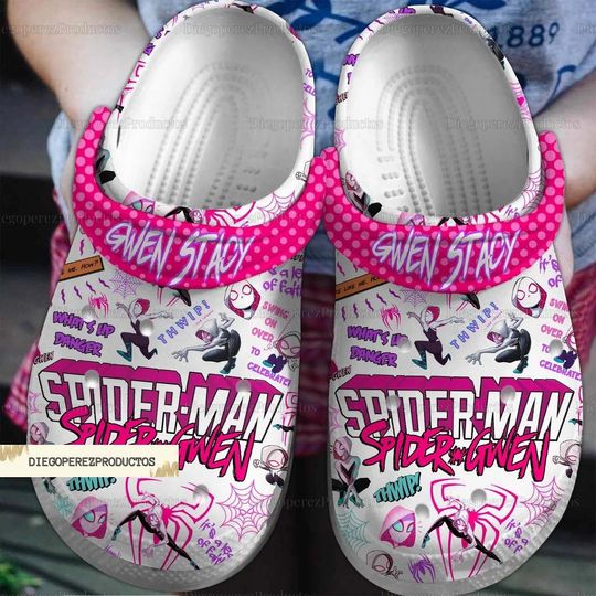 Halloween Spiderman Gwen Stacy Clogs, Spider Gwen Women Shoes, Super Hero Spider Girl Shoes, Superhero Sandals, Gift For Her