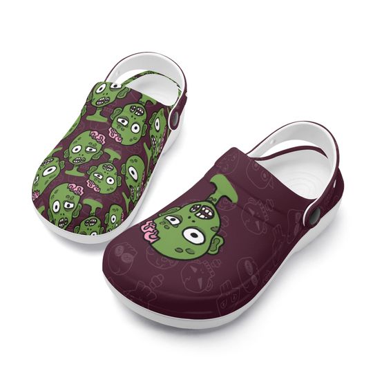 Unisex (mens sizing ) Lightweight (no holes) Slip On Clogs in little zombie