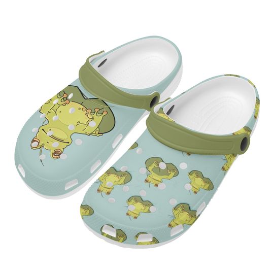 Unisex (men's sizing) Classic Clogs in cute little pond frog