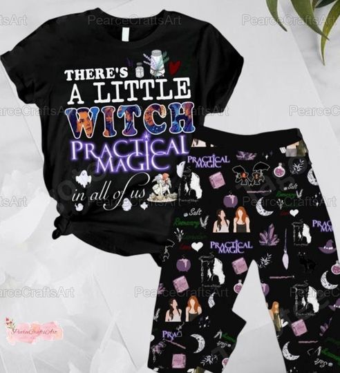 Midnight Margaritas Pajamas, Apothecary Shirt, Practical Magic Movie Shirt, Witch Holiday Pajamas, Basic Witch Halloween Pajamas