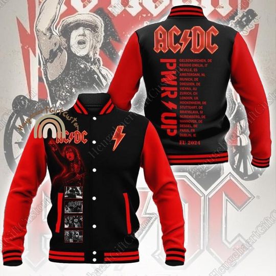 Discover AC-DC Band Jacket, AC-DC Pwr Up Tour Baseball Jacket, AC-DC Rock Band Jacket Men, AC-DC 2024 Tour Jacket, AC-DC Band Merch