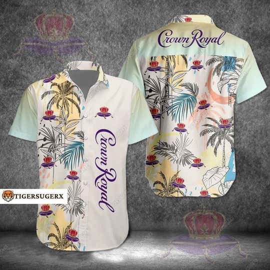 Crown Royal Button Shirt, Crown Royal Whisky Shirt, Crown Royal Hawaiian Shirt, Aloha Shirts Men, Button Up Shirt, Summer Beach Shirt