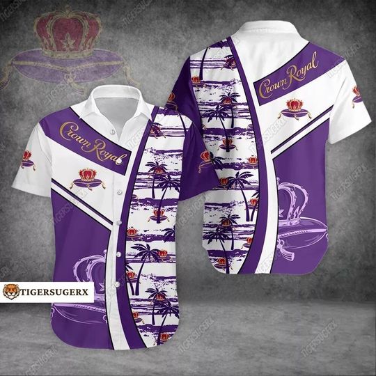 Discover Crown Royal Button Shirt, Whisky Hawaiian Shirt, Crown Royal Button Up Shirt, Tropical Hawaii Shirt, Short Sleeve Shirt, Summer Shirt