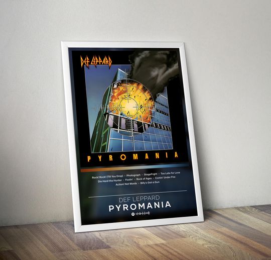 Def Leppard Poster Print | Pyromania Poster | Album Poster Prints | Wall Decor Posters | Album Covers | Pop Music Posters