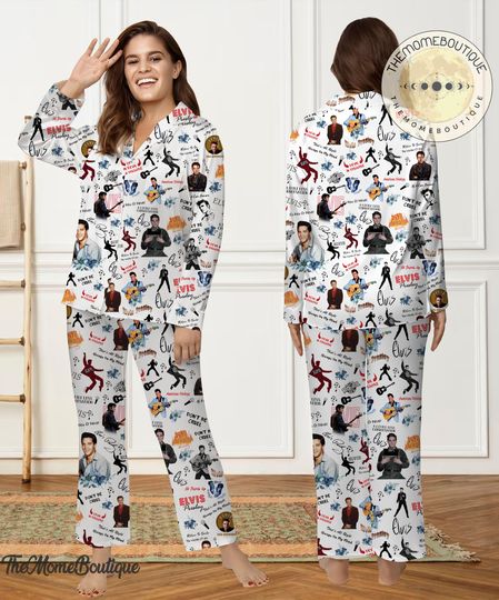 Discover Elvis Presley Woman Pajamas Set, Pajamas Set, Elvis Presley Holiday Pyjamas Set, Pajamas Pant, Women Pajamas, Comfortable Sleepwear pajamas