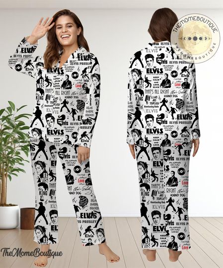 Discover Elvis Presley Woman Pajamas Set, Pajamas Set, Elvis Presley Holiday Pyjamas Set, Pajamas Pant, Women Pajamas, Comfortable Sleepwear pajamas