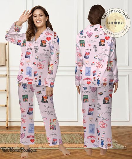 I Love Lucy Woman Pajamas Set, Pajamas Set, I Love Lucy Holiday Pyjamas Set, Pajamas Pant, Women Pajamas, Comfortable Sleepwear pajamas