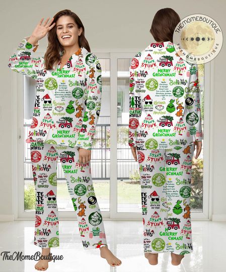 The funny character Christmas Woman Pajamas Set, Pajamas Set, funny character Holiday Pyjamas Set, Pajamas Pant, Women Pajamas, Comfortable Sleepwear pajamas